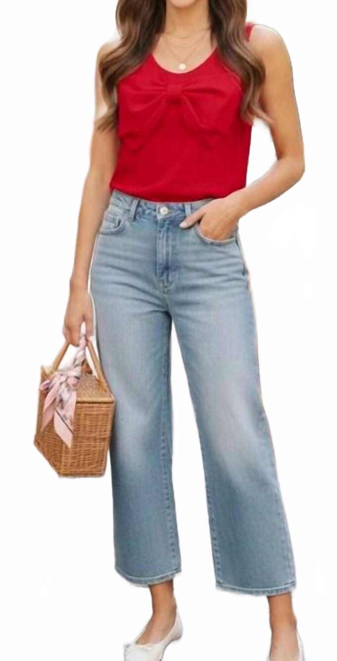 NEW TIMING blushing bow top in red